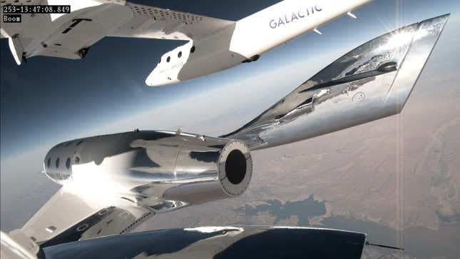Virgin Galactic’s VSS Unity spaceplane reached suborbital heights during a test flight in May.