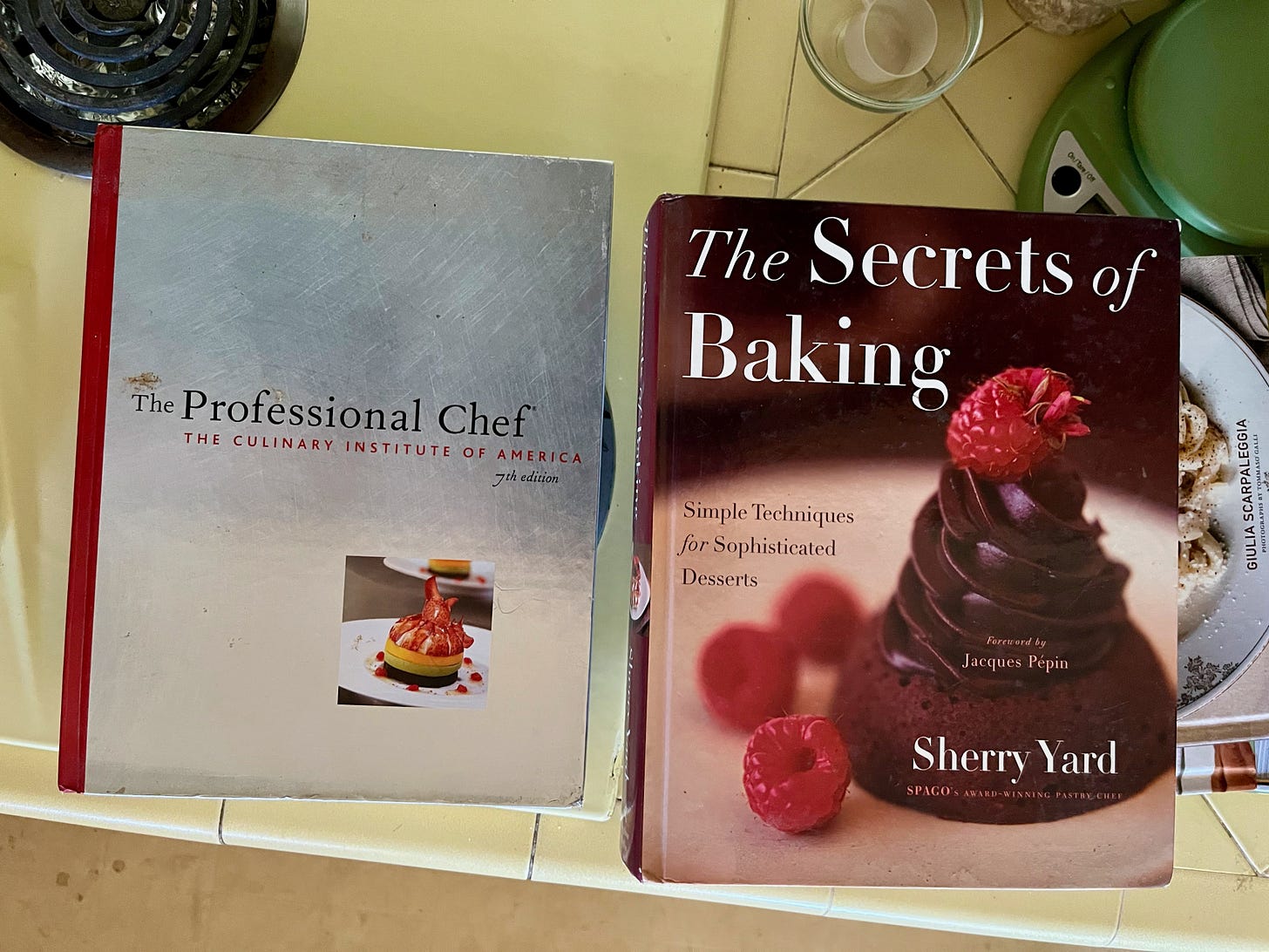 The Secrets of Baking (2003) by Sherry Yard and The Professional Chef (2001 edition) by Culinary Institute of America