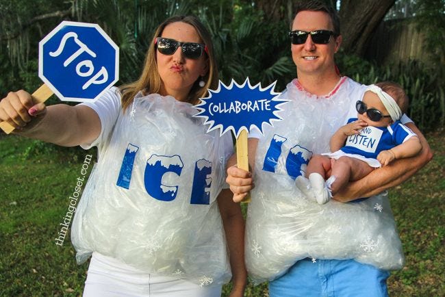 Ice Ice Baby” Punny Halloween Costume | Punny halloween costumes, Baby  halloween costumes, Family halloween costumes