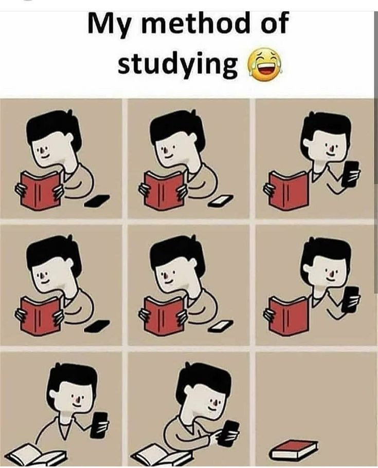 be studying and happy