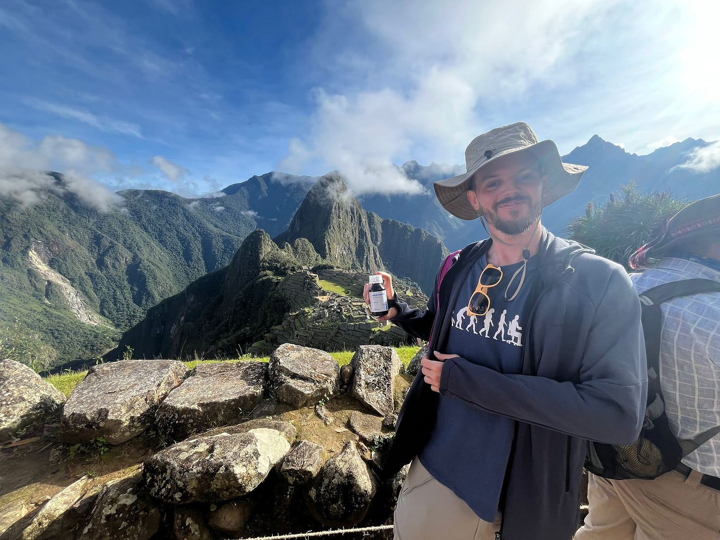 Picture of Machu Pichu with David and medicine