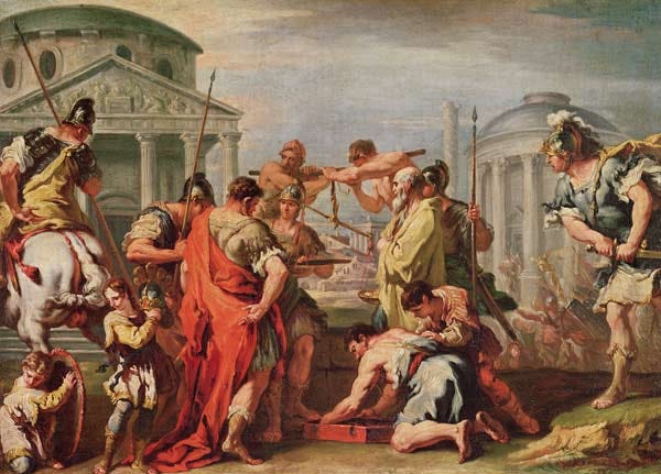 Marcus Furius Camillus (d.c.365 BC) and - Sebastiano Ricci as art print or  hand painted oil.