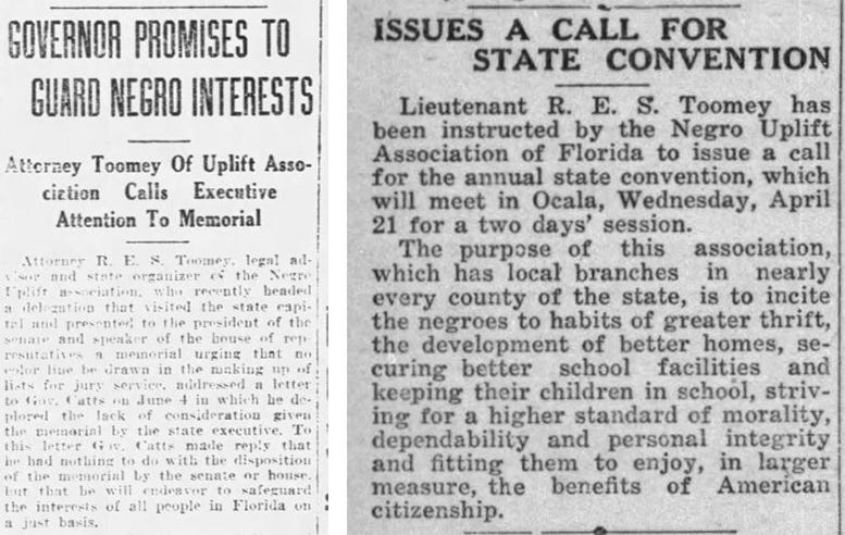 Figure 5: Article in the Miami Daily Metropolis on June 11, 1919 (left), and the Miami Herald on March 21, 1920 (right).