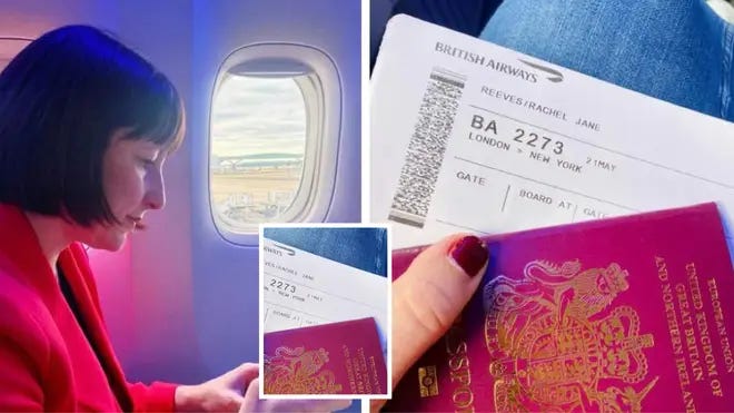 Labour's Rachel Reeves flies in 'luxury' then tries to hide the evidence  by... - LBC