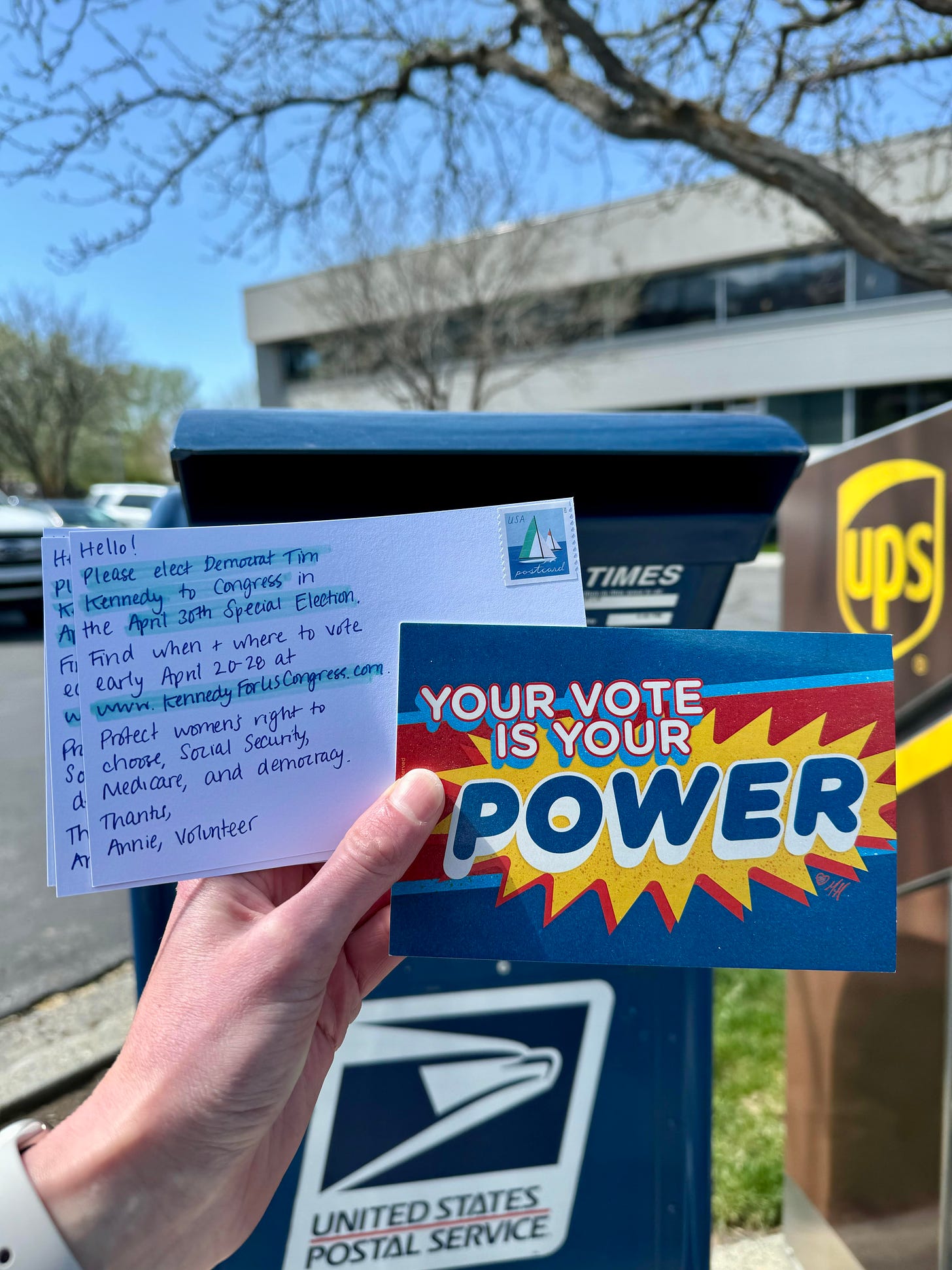 Mailing postcards for Tim Kennedy to NY-26 voters