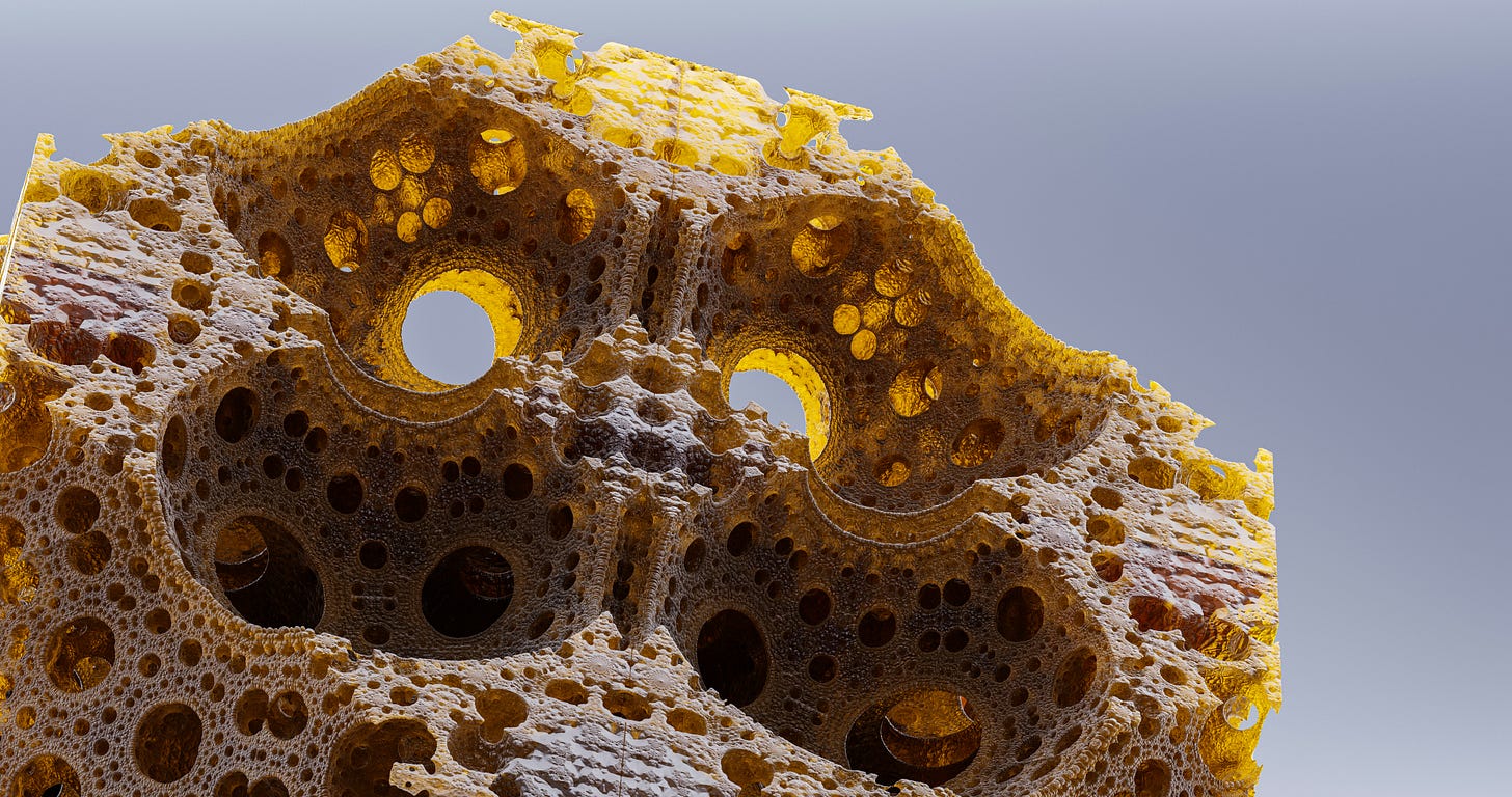 "Fractal Collection: Frozen Yellow Fractal 8k". Made in Blender 3.3, Cycles X. "Fractal Collection: Frozen Yellow Fractal 8k". Made in Blender 3.3, Cycles X.