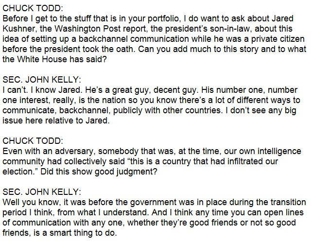 john kelly on jared kushner meet the press