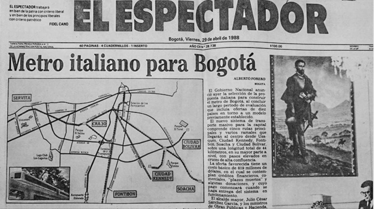 La interminable historia del metro imaginario de Bogotá