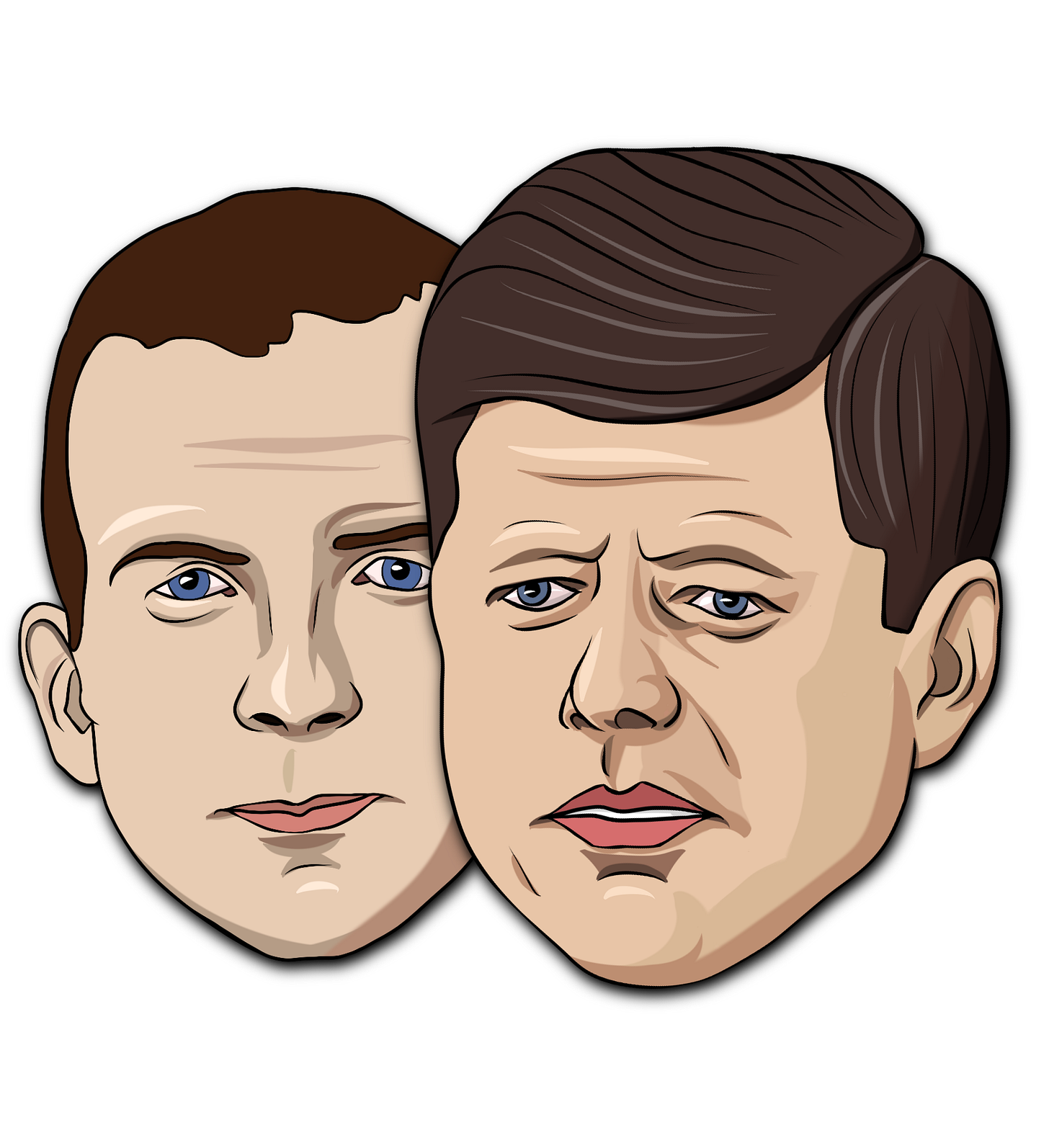 Drawing of the faces of Lee Harvey Oswald and John F. Kennedy