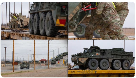 US Army “Strykers” bound for the Big Bend area of West Texas arrive @ Fort Bliss in El Paso, Texas US Army “Strykers” bound for the Big Bend area of West Texas arrive @ Fort Bliss in El Paso, Texas