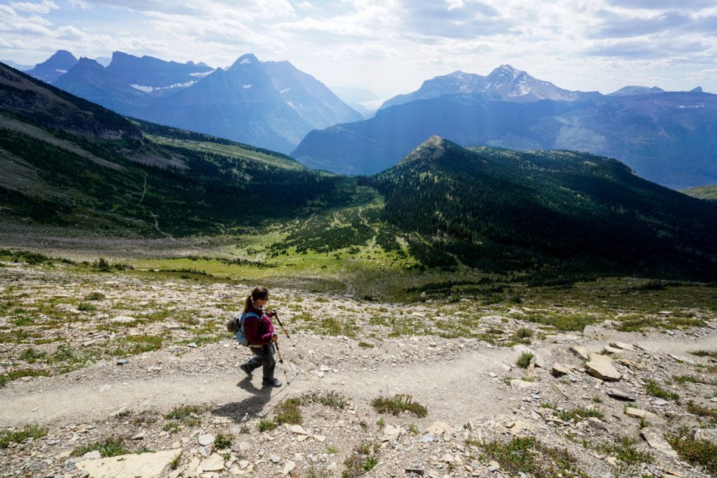 Hiking Highline trail Glacier