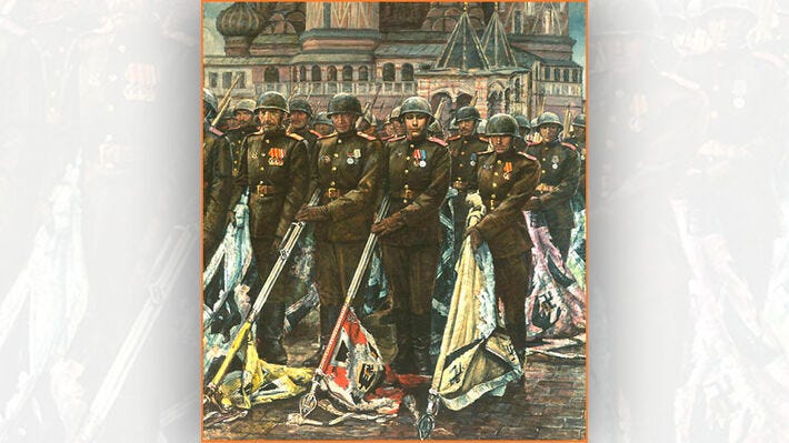 Anti-fascist Victory. The Red Army drags the fascist symbols into Red Square