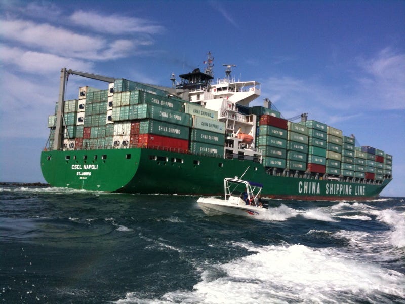 File:Cargo Ship Leaving Miami Beach.jpg