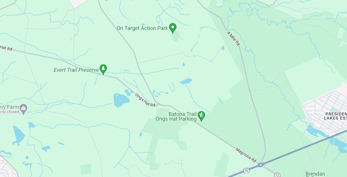 An image of a map, showing where "Ongs Hat Rd" intersects nearby "Magnolia Road": the alleged location of Ong's Hat