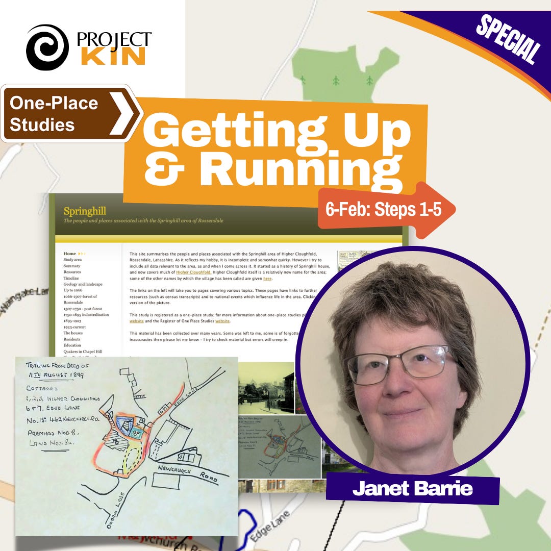 Tile for Janet Barrie's Getting Up and Running for a One-Place Study