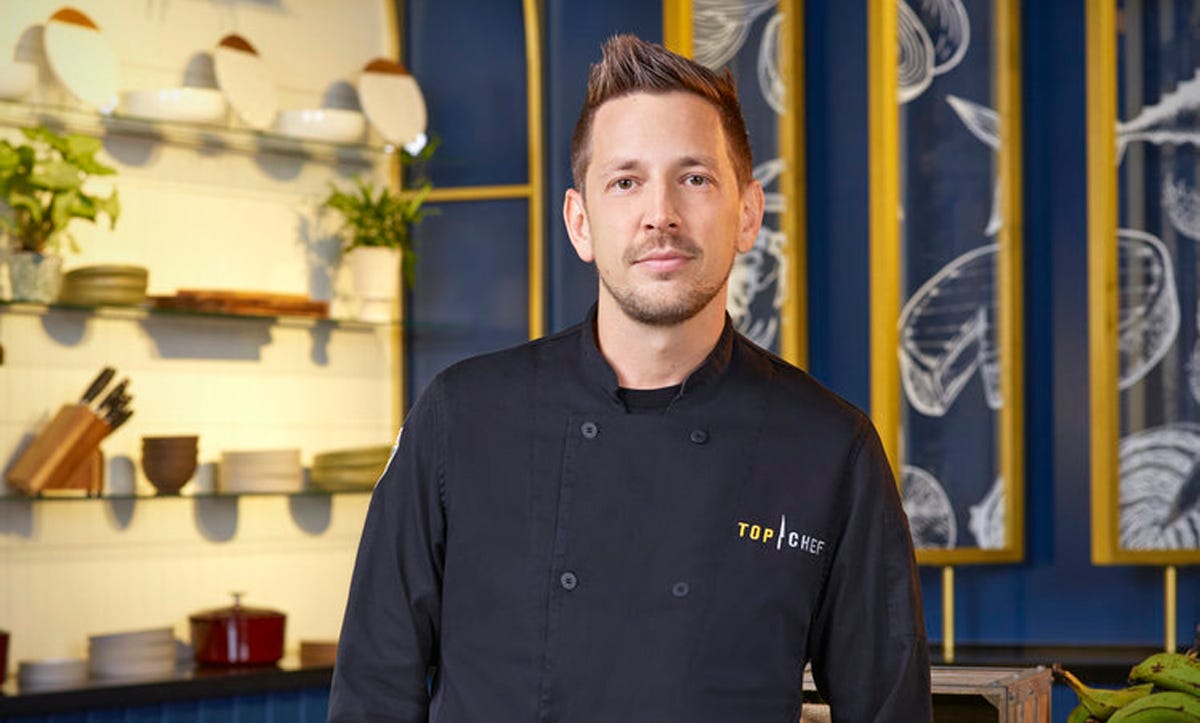 Chef Tom Goetter on the set of Top Chef World All-Stars