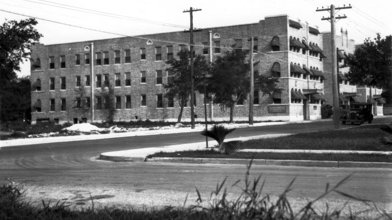 Cover: Martina Apartments looking southeast from SW 10th Street & South Miami Avenue (today's North Italia)