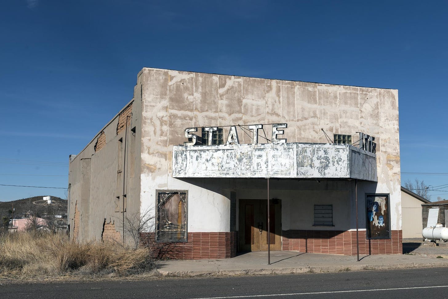 An abandoned movie theater in Sierra Blanca, made a virtual ghost town when  the interstate highway bypassed it in Hudspeth County, Texas | Library of  Congress