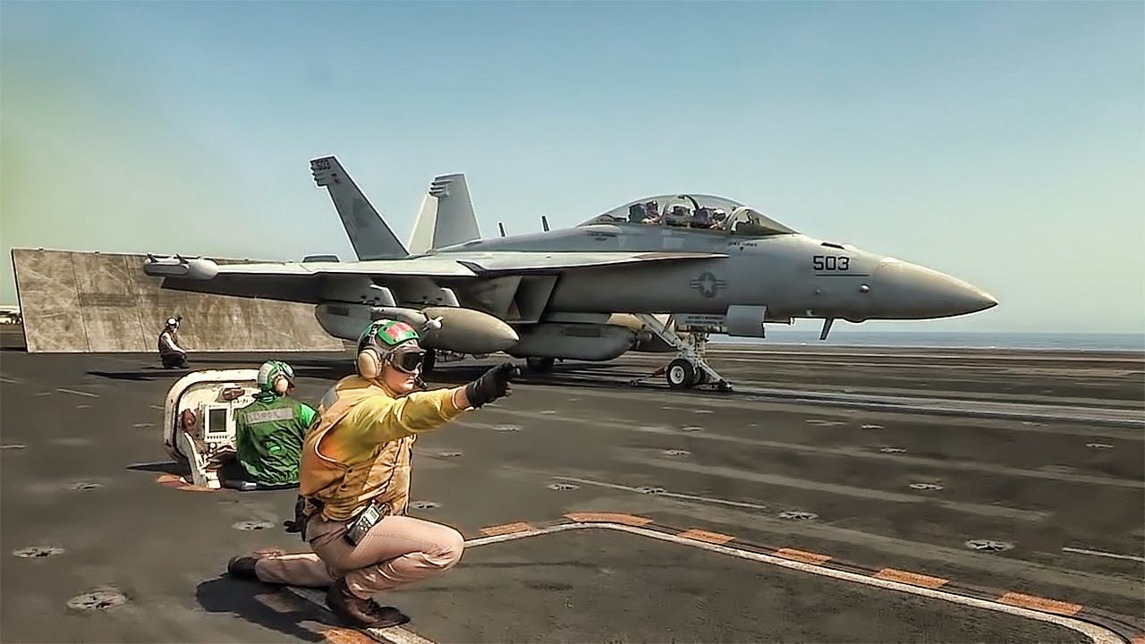 Aircraft Carrier Takeoffs & Landings - YouTube