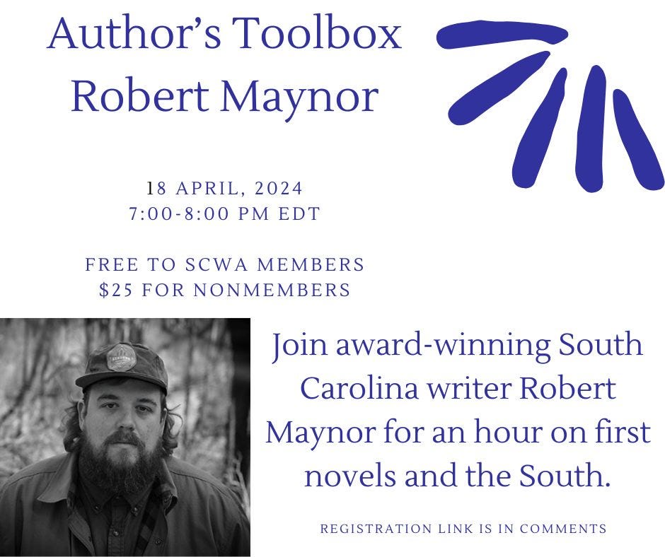 Graphic for Author's Toolbox with Robert Maynor