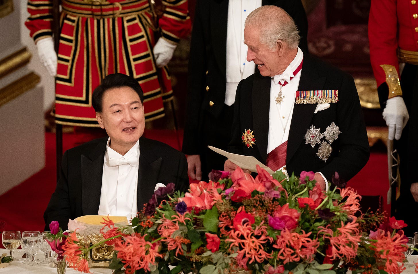 King Charles delivering a speech at South Korean State Banquet