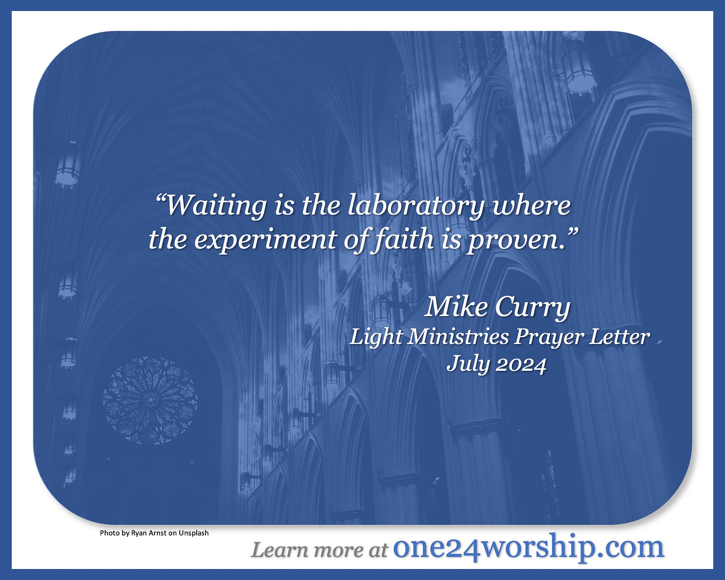 Image of the interior of the National Cathedral in Washington D.C. with Mike Curry quote superimposed.