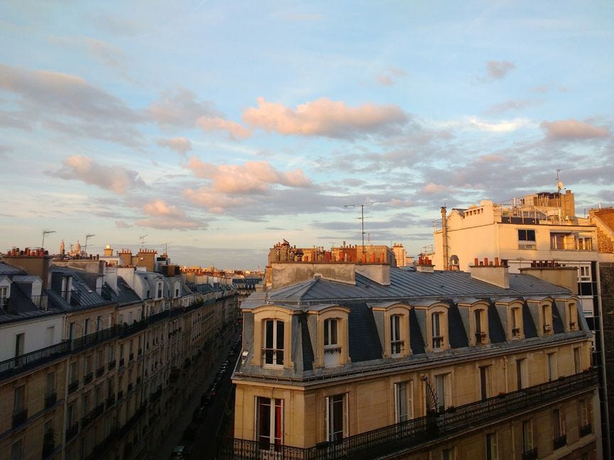 Sky above Paris, France