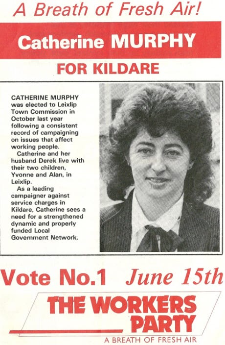 Catherine Murphy -The Workers Party -1989 General Election -Kildare | Irish  Election Literature