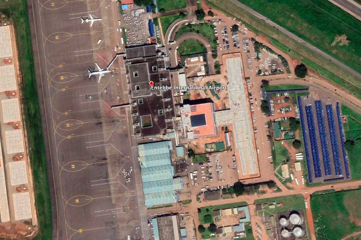 aerial view of Entebbe airport, Uganda