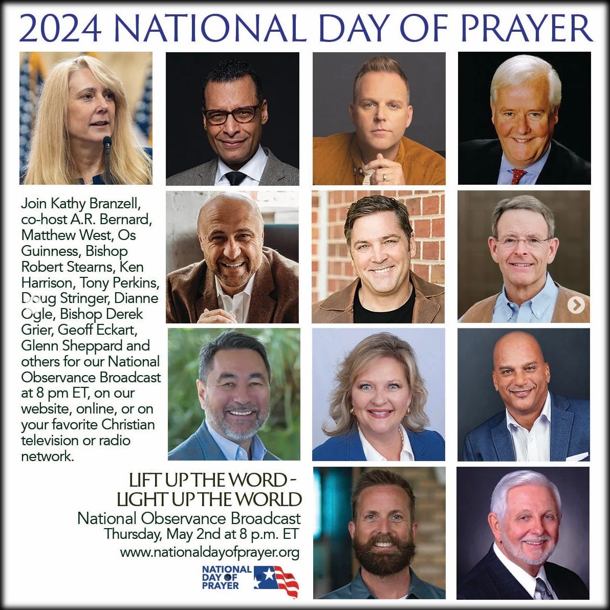 Image of 2024 National Day Of Prayer National Observance Broadcast Poster.