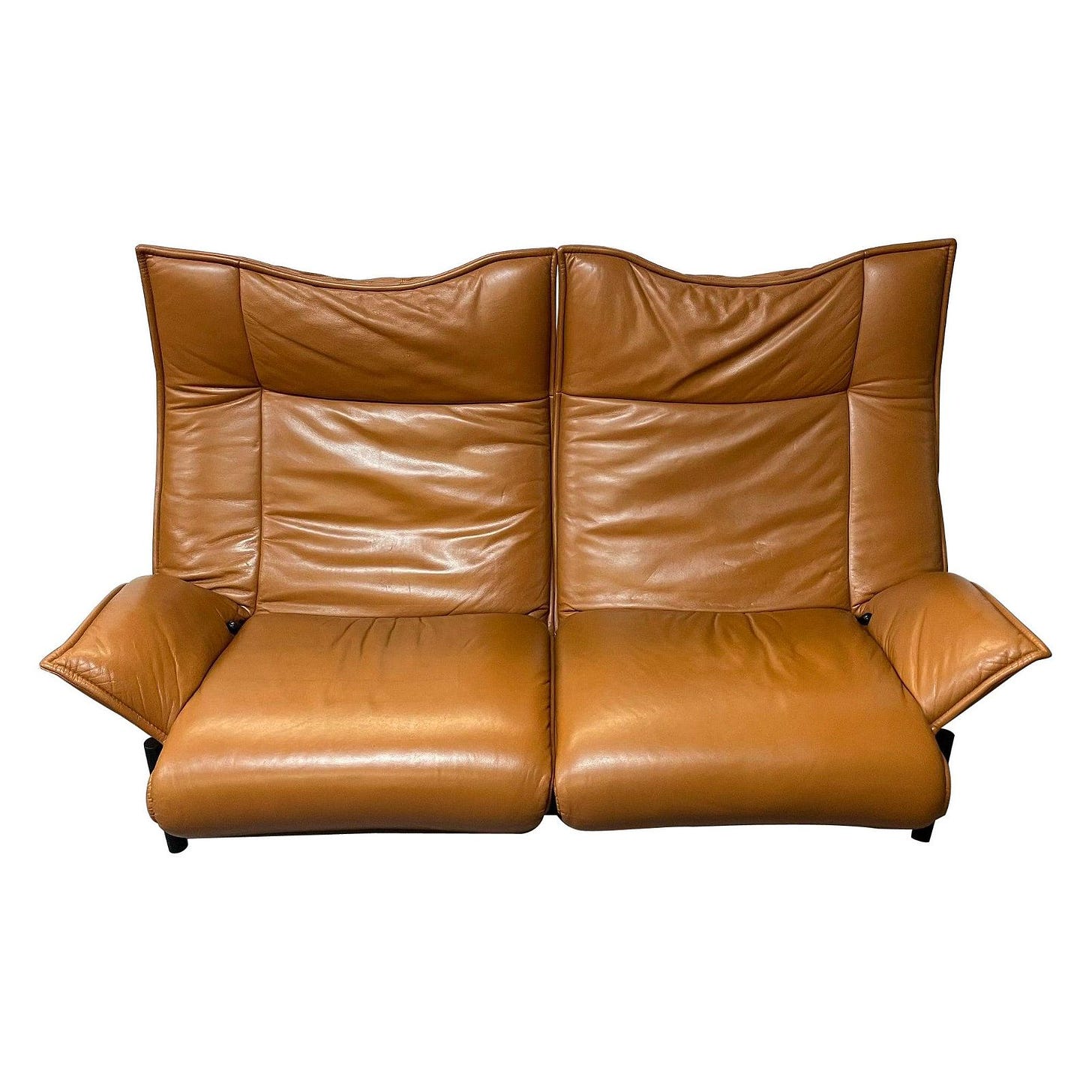 Vico Magistretti for Cassina Veranda Sofa, Two-Seater, Leather, Italian Modern