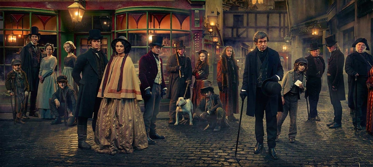 BBC One drama Dickensian promotory set and crew image