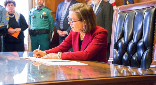 oregon governor abolishes states second amendment gun rights fake news