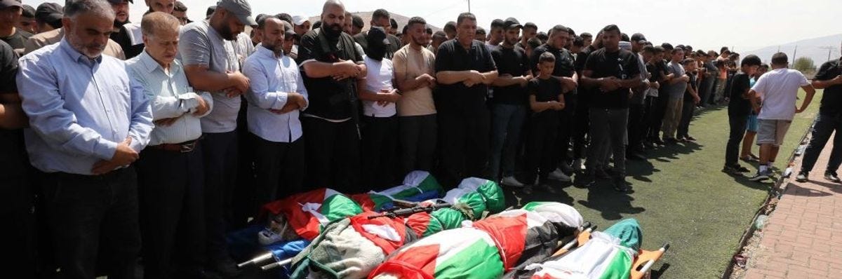 Funeral for four Palestinians killed in Israeli raid in the West Bank