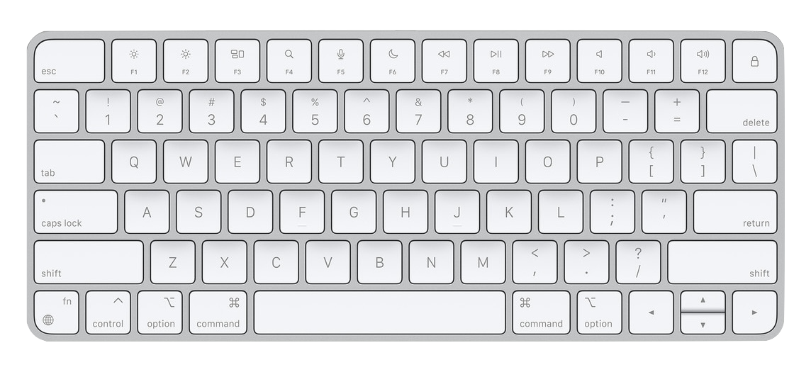 Product image, top view of Apple Magic Keyboard