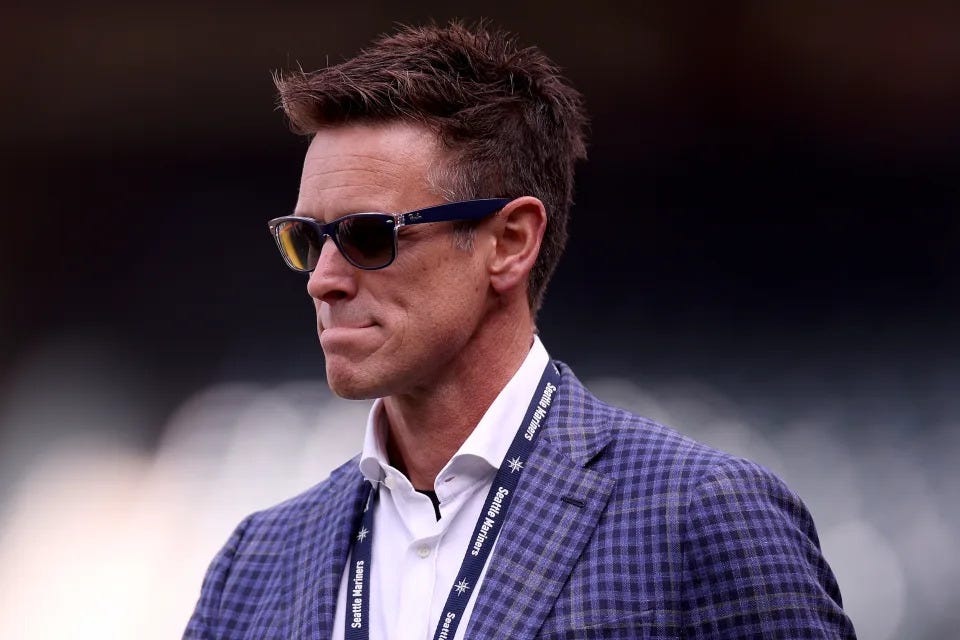 SEATTLE, WASHINGTON - MARCH 30: General manager Jerry Dipoto of the Seattle Mariners looks on before the game against the Cleveland Guardians during Opening Day at T-Mobile Park on March 30, 2023 in Seattle, Washington. (Photo by Steph Chambers/Getty Images)