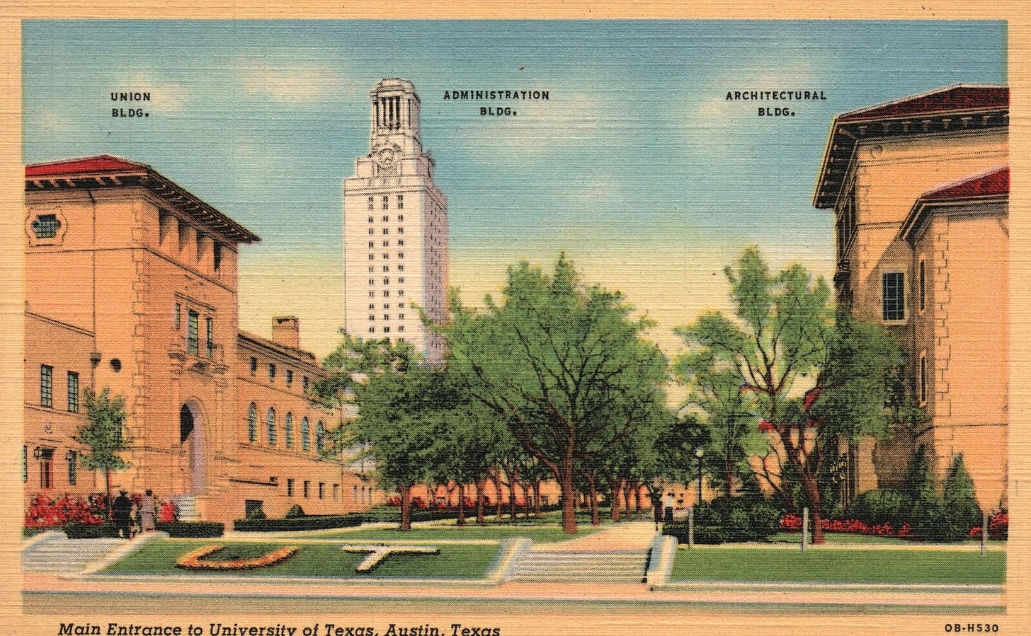 Vintage Postcard Main Entrance Of University Building Of Texas Austin Texas  TX | eBay