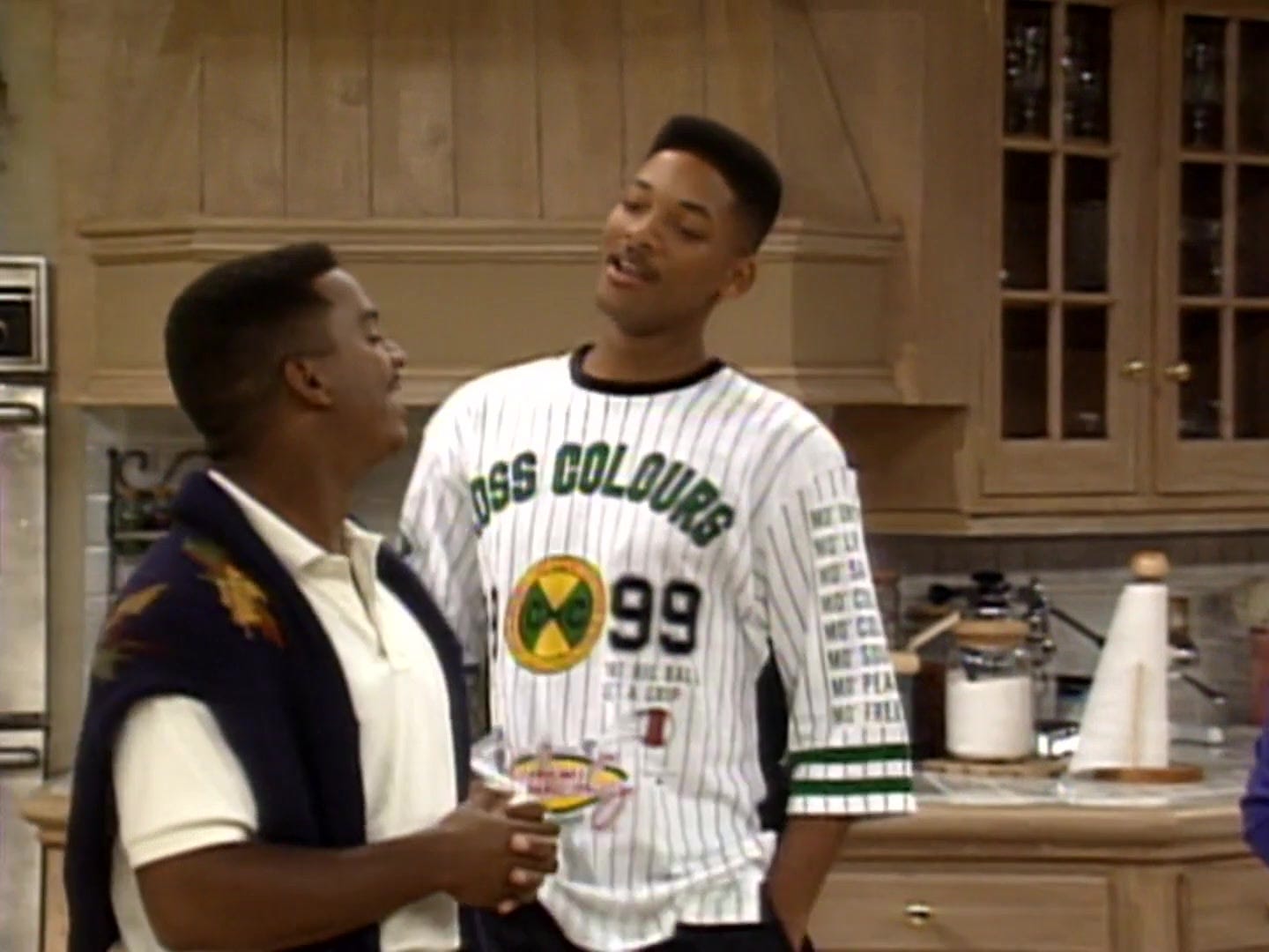 Cross Colours T-Shirt Worn By Will Smith In The Fresh Prince Of Bel-Air  S02E05 "Granny Gets Busy" (1991)