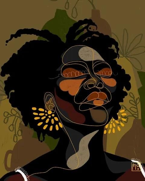 This piece by Naledi Modupi reflects the internal world of many neurodivergent Black women—where silence is not emptiness, but survival. Her visual language mirrors the core of alexithymia: feeling deeply, even when words are out of reach.