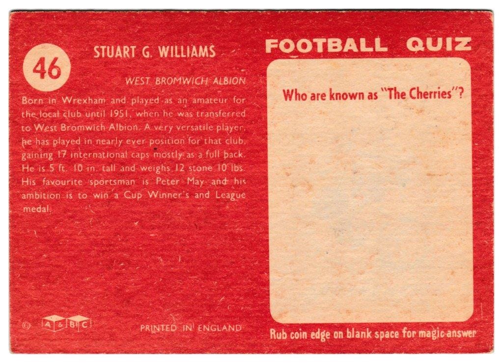 1959-60 A&BC Card Back