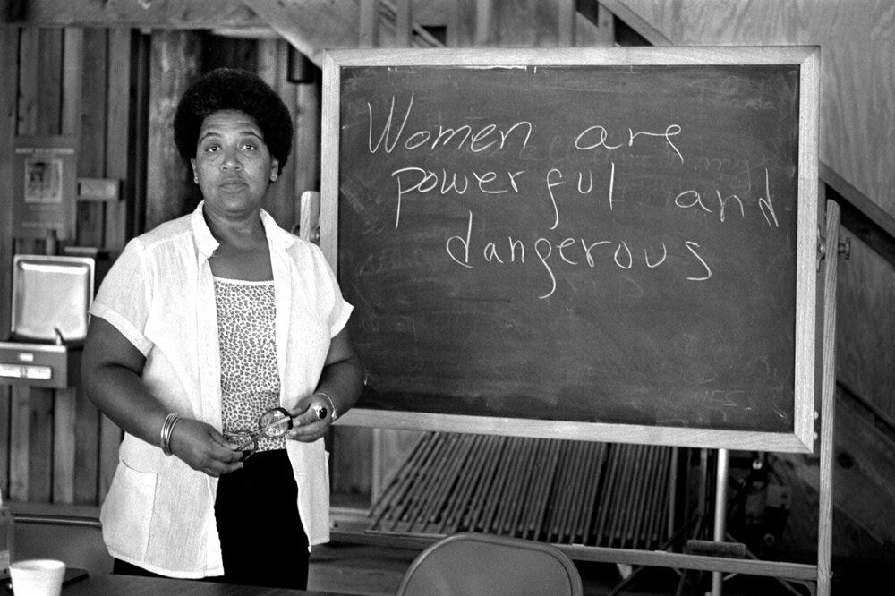 Black feminist writer Audre Lorde in a Carol Baskin-approved outfit.