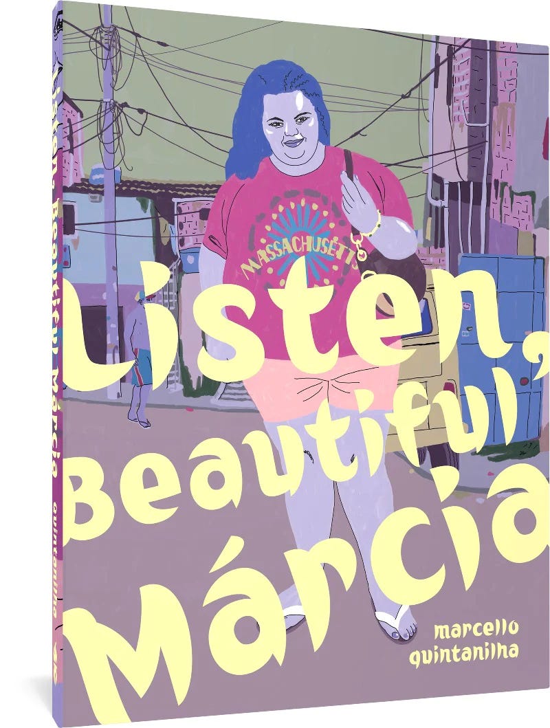 The cover of the book "Listen, Beautiful Marcia"