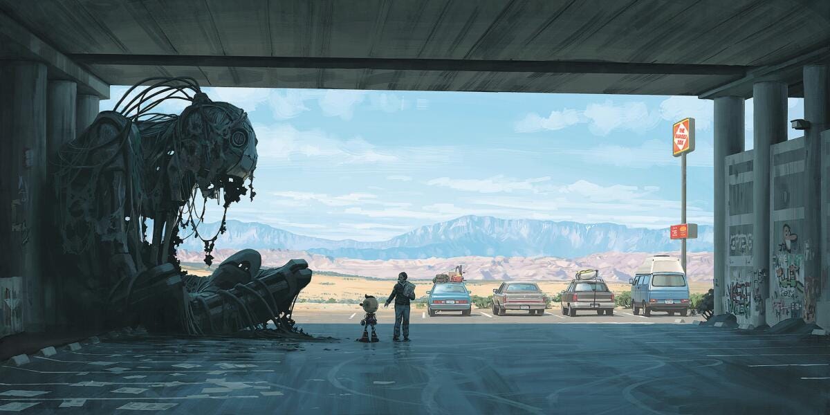 Road trip through post-apocalyptic California with a robot and a runaway in Simon  Stålenhag's 'The Electric State' - Los Angeles Times