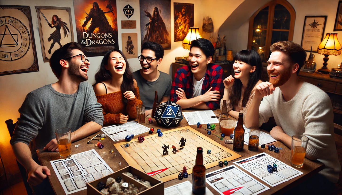 dall-e- AI art - friends - dungeons & dragons - D&D - roleplay - rpg - games - fantasy