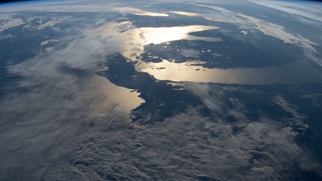 NASA ISS photo of Michigan and Great Lakes