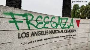 Pro-Palestine protesters deface the Los Angeles National Cemetery | Sky  News Australia