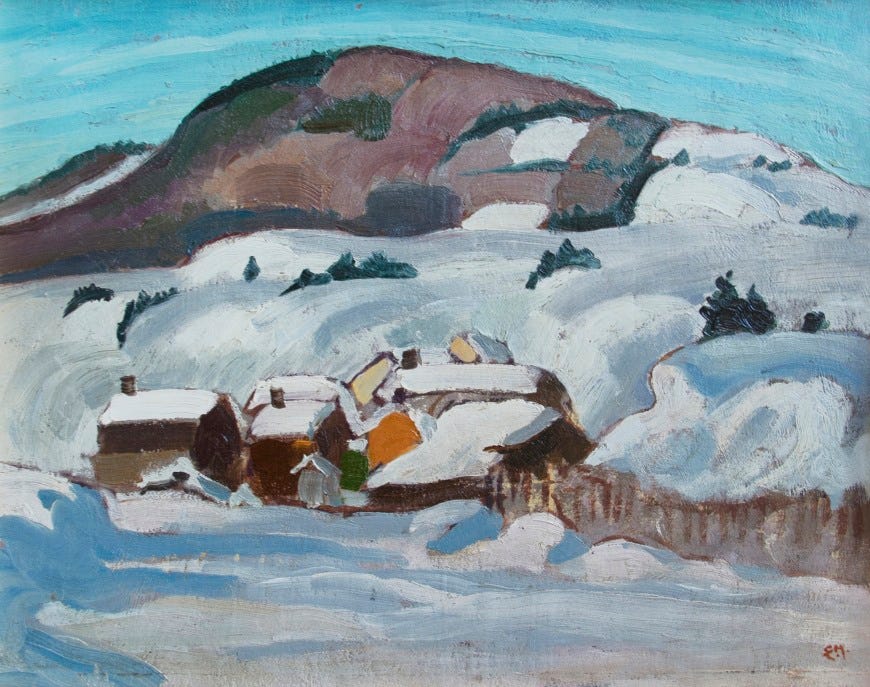 Quebec Village in Winter (Winter Landscape)