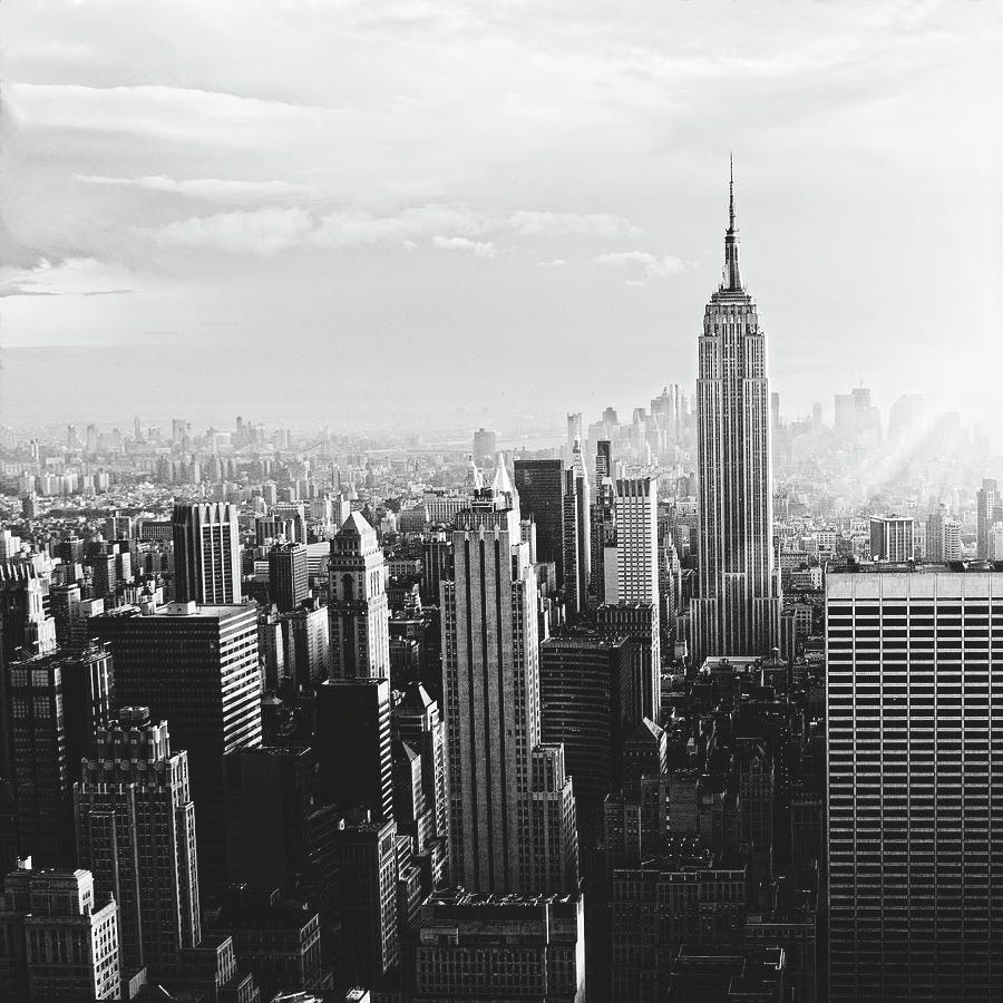 Nyc Skyline.black And White by Lisa-blue