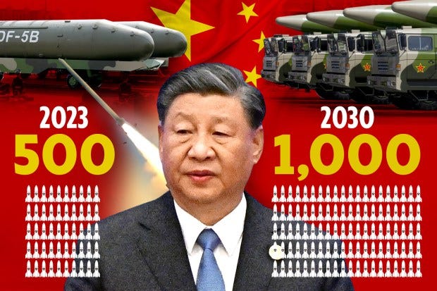 China planning to DOUBLE nuclear arsenal in just six years with enough nukes  to destroy the world ten times over | The Sun