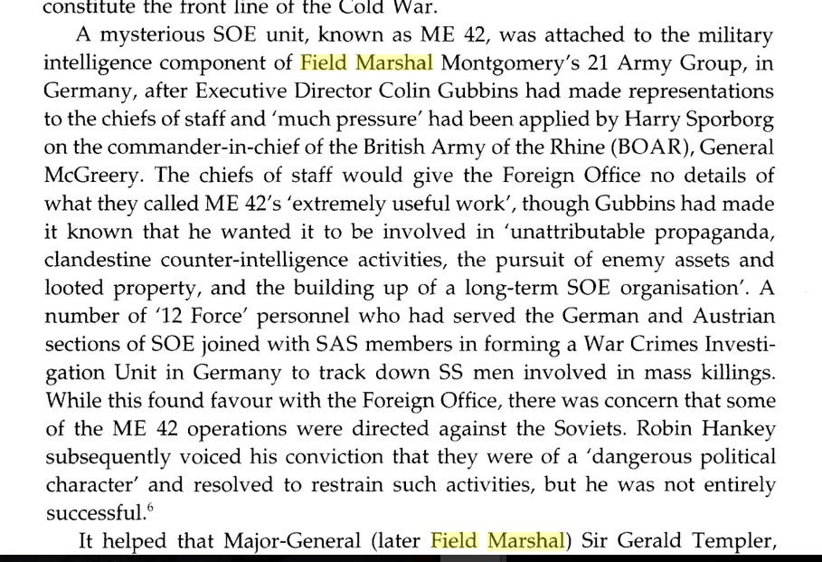 Further sidenotes:

Montgomery was deputy commander of the North Atlantic Treaty Organization, Supreme Headquarters, Allied Powers in Europe [SHAPE] (1951–58)
 